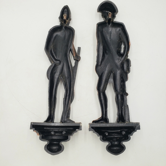1971 Dart Revolutionary War Soldiers Wall Plaque Set 19x5.5 In Bronze Resin USA - Picture 2 of 11